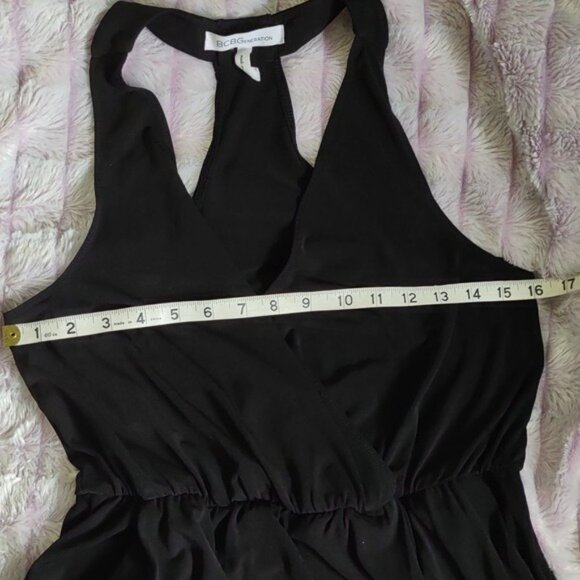 BCBGeneration Black T Back Elastic Waist Stretchy Hip Pockets Jumpsuit Size S - Picture 3 of 8